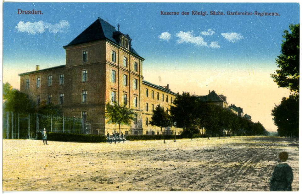 20603-Dresden-1917-Kaserne des Königlich Sächsischen Gardereiter-Regiments-Brück & Sohn Kunstverlag