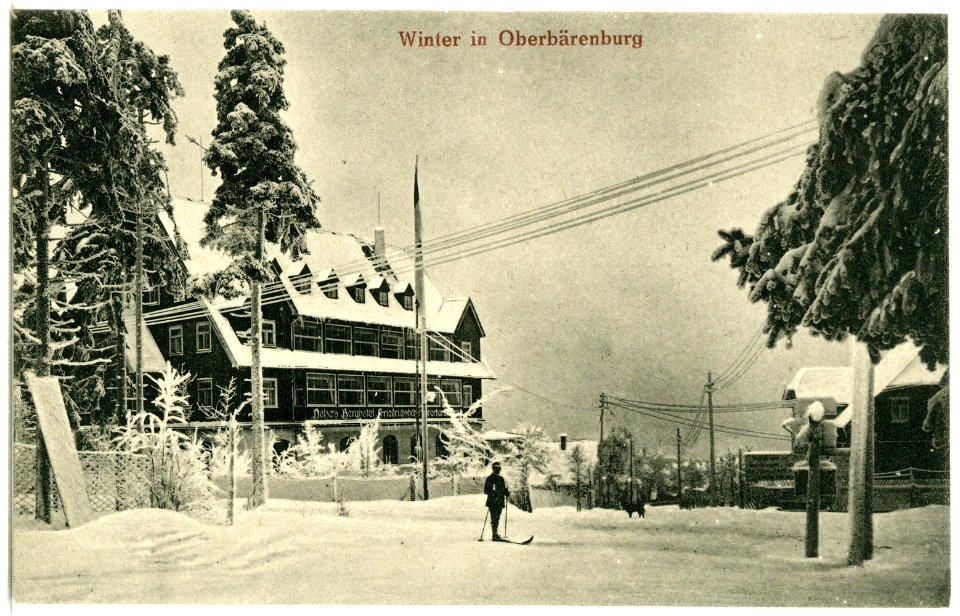 21387-Oberbärenburg-1919-Winter in Oberbärenburg, Berghotel Friedrichshöhe-Brück & Sohn Kunstverlag