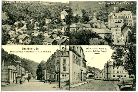 20570-Glashütte-1917-verschiedene Stadtansichten-Brück & Sohn Kunstverlag