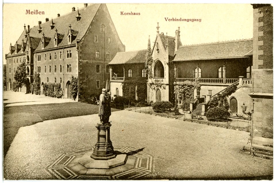 20548-Meißen-1917-Kornhaus, Verbindungsgang, Denkmal Albrechts-Brück & Sohn Kunstverlag