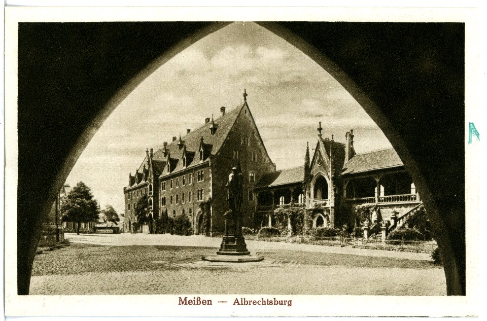 20733-Meißen-1917-Kornhaus, Verbindungsgang, Albrecht-Denkmal-Brück & Sohn Kunstverlag