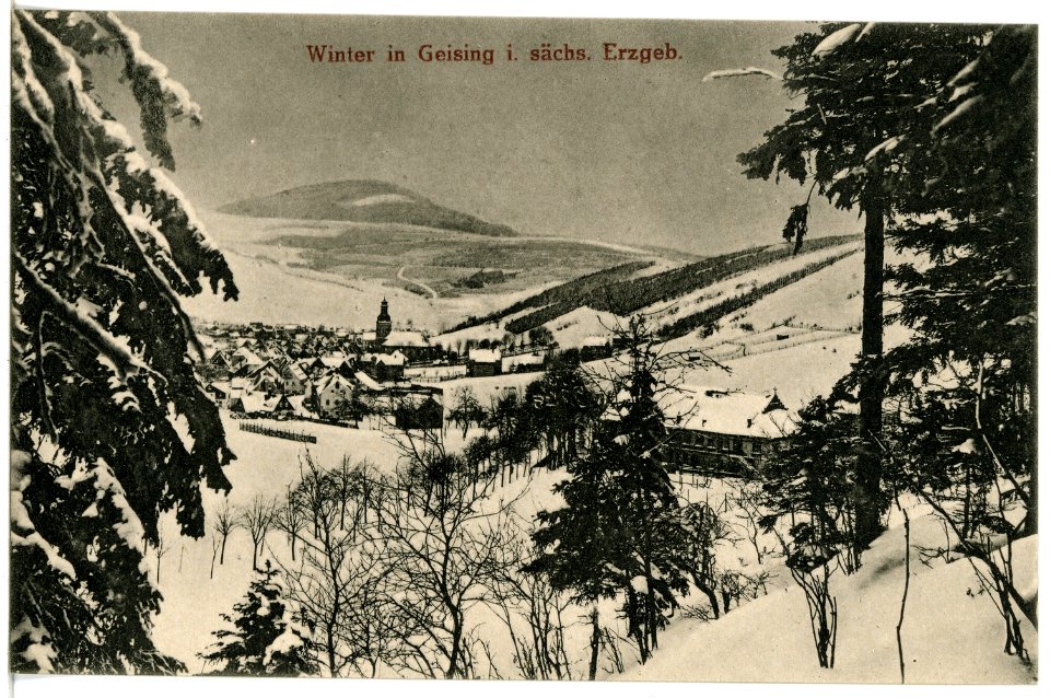 21349-Geising-1919-Blick auf Geising im Winter-Brück & Sohn Kunstverlag