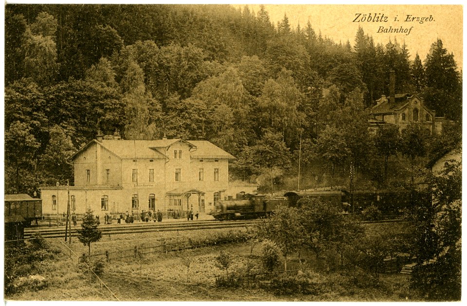 21101-Zöblitz-1919-Bahnhof-Brück & Sohn Kunstverlag