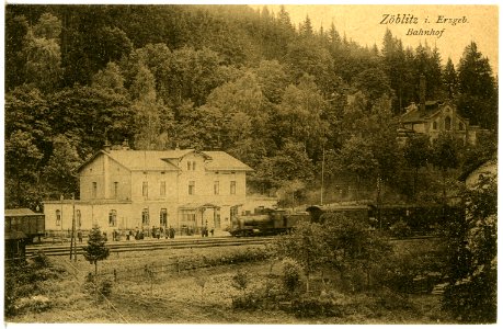 21101-Zöblitz-1919-Bahnhof-Brück & Sohn Kunstverlag