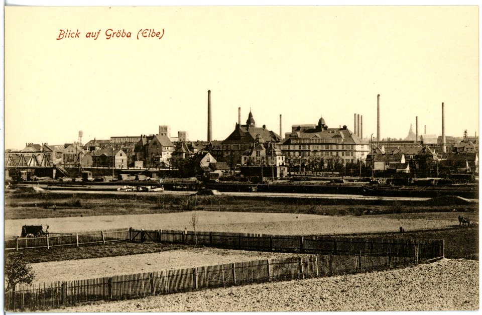 18882-Gröba-1915-Blick auf Gröba-Brück & Sohn Kunstverlag