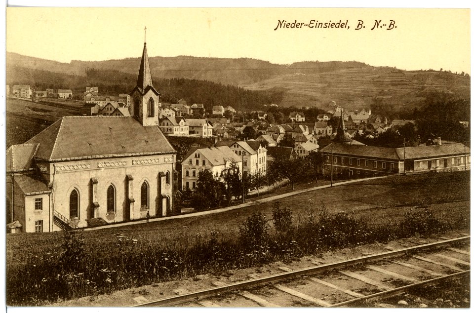 16774-Nieder-Einsiedel-1913-Blick auf Nieder-Einsiedel-Brück & Sohn Kunstverlag