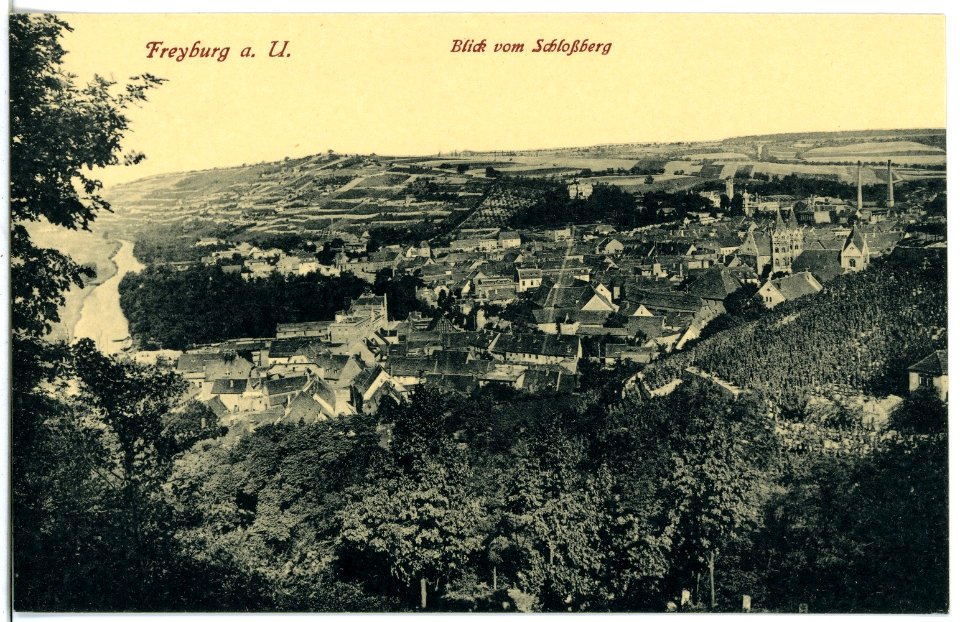 21202-Freyburg - Unstr.-1919-Blick vom Schloßberg auf Freyburg-Brück & Sohn Kunstverlag