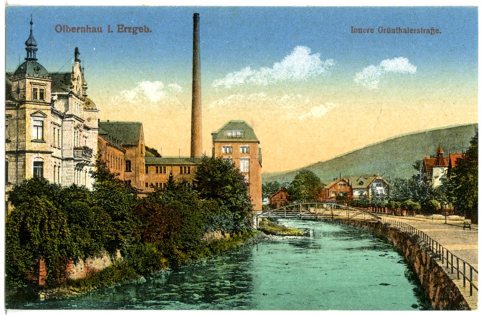 21150-Olbernhau-1919-Innere Grünthaler Straße-Brück & Sohn Kunstverlag