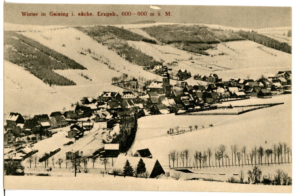 21343-Geising-1919-Blick auf Geising im Winter-Brück & Sohn Kunstverlag