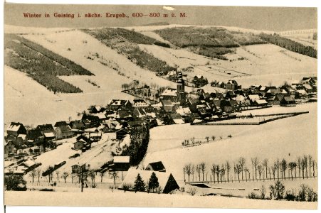 21343-Geising-1919-Blick auf Geising im Winter-Brück & Sohn Kunstverlag