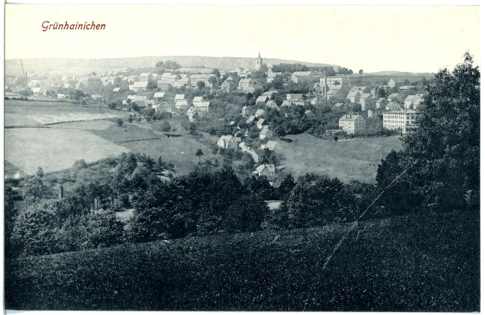 21165-Grünhainichen-1919-Blick auf Grünhainichen-Brück & Sohn Kunstverlag