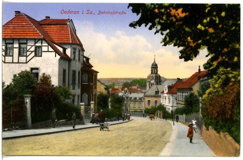 16892-Oederan-1913-Bahnhofstraße-Brück & Sohn Kunstverlag