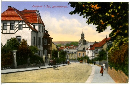 16892-Oederan-1913-Bahnhofstraße-Brück & Sohn Kunstverlag