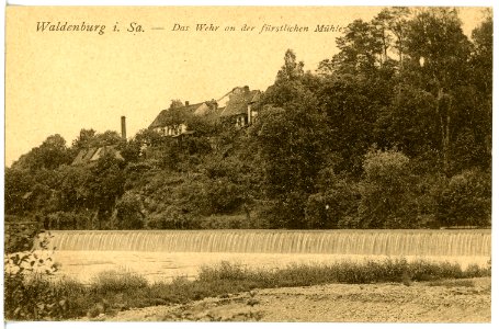 21354-Waldenburg-1919-Wehr an der fürstlichen Mühle-Brück & Sohn Kunstverlag