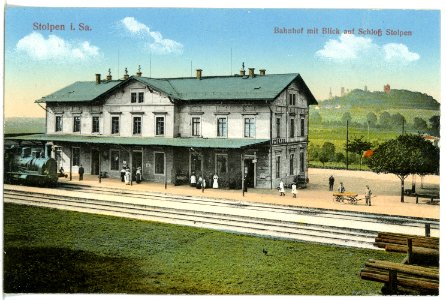 16857-Stolpen-1913-Bahnhof-Brück & Sohn Kunstverlag