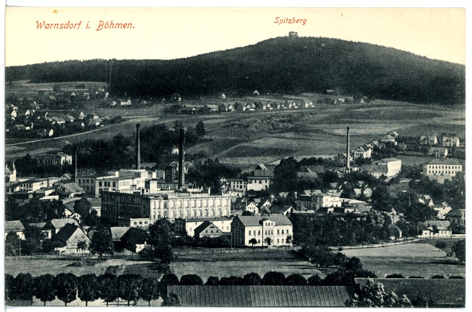 16907-Warnsdorf-1913-Blick auf Warnsdorf und den Spitzberg-Brück & Sohn Kunstverlag