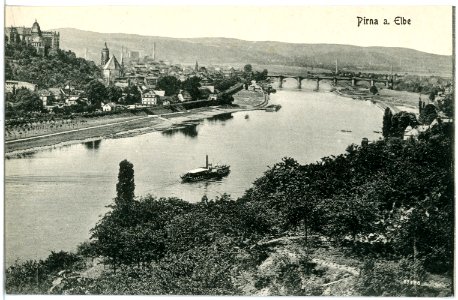 20593-Pirna-1917-Blick auf Pirna und die Elbe-Brück & Sohn Kunstverlag