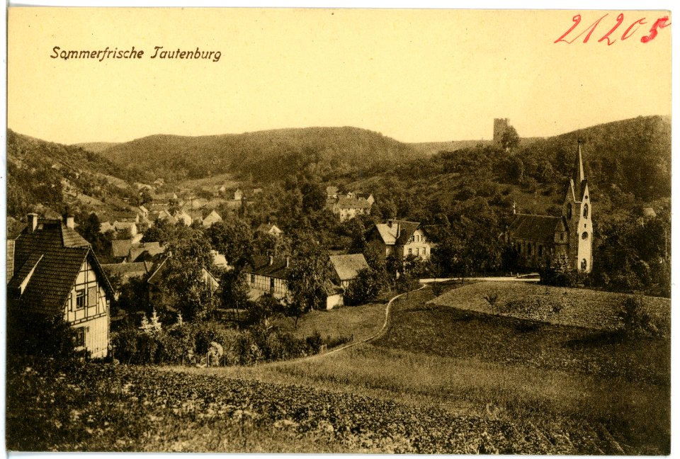 21205-Tautenburg-1919-Blick auf Tautenburg-Brück & Sohn Kunstverlag