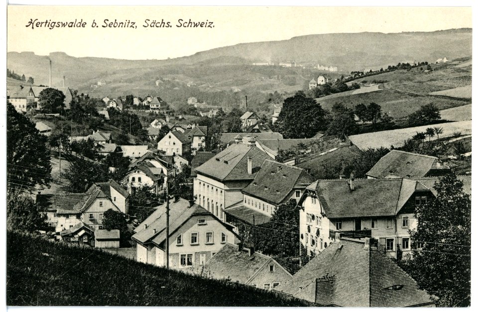 16920-Hertigswalde-1913-Blick auf Hertigswalde-Brück & Sohn Kunstverlag