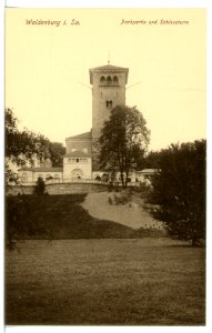 16483-Waldenburg-1913-Parkpartie und Schloßturm-Brück & Sohn Kunstverlag