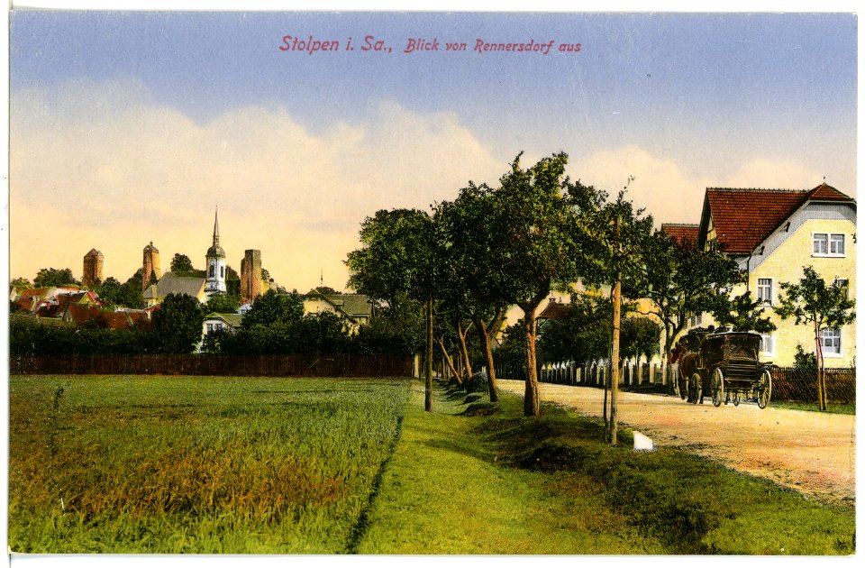 16859-Stolpen-1913-Blick von Rennersdorf aus-Brück & Sohn Kunstverlag