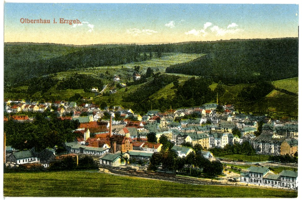 21143-Olbernhau-1919-Blick auf Olbernhau-Brück & Sohn Kunstverlag