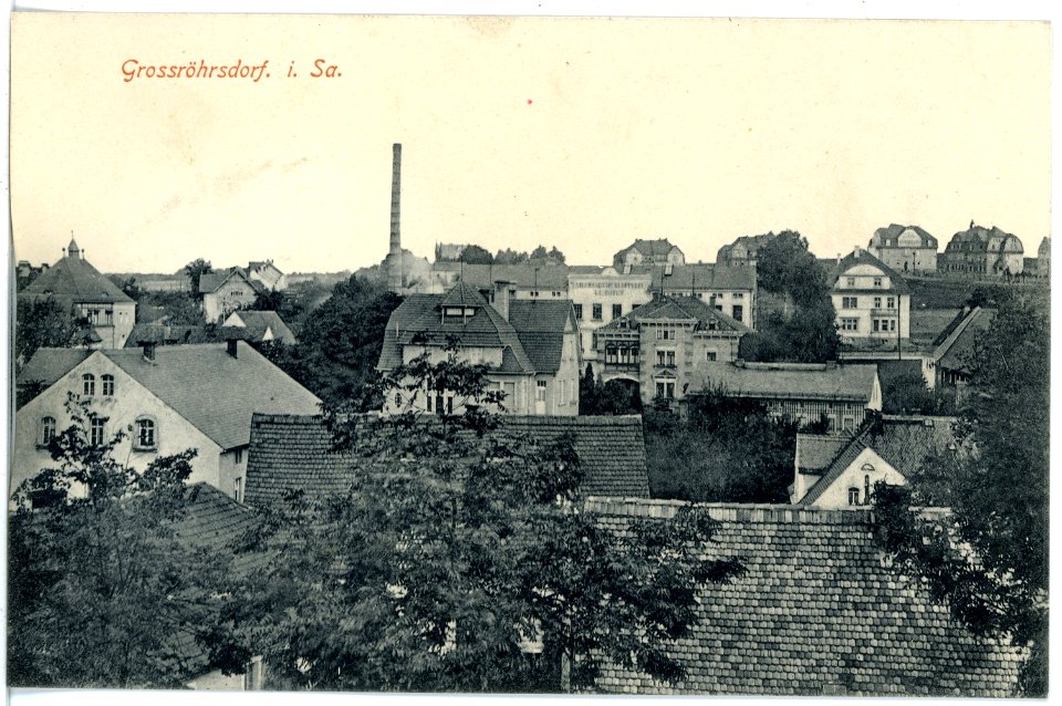 16846-Großröhrsdorf-1913-Blick auf den Ort-Brück & Sohn Kunstverlag