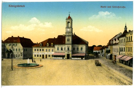 16891-Königsbrück-1913-Markt und Schloßstraße-Brück & Sohn Kunstverlag