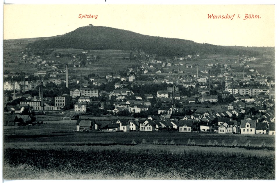 16909-Warnsdorf-1913-Blick auf Warnsdorf und den Spitzberg-Brück & Sohn Kunstverlag