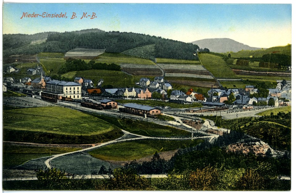 16817-Nieder-Einsiedel-1913-Blick auf Nieder-Einsiedel-Brück & Sohn Kunstverlag