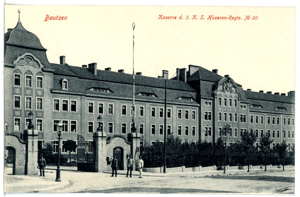 16973-Bautzen-1913-Kaserne des 3. Königlich Sächsischen Husaren-Regiments Nr. 20-Brück & Sohn Kunstverlag