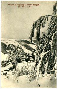21342-Geising-1919-Blick auf Geising im Winter-Brück & Sohn Kunstverlag