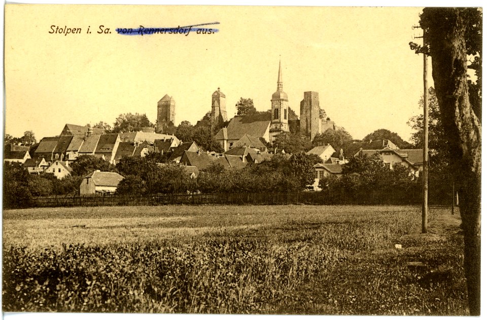 16772-Stolpen-1913-Blick auf Stolpen von Rennersdorf-Brück & Sohn Kunstverlag