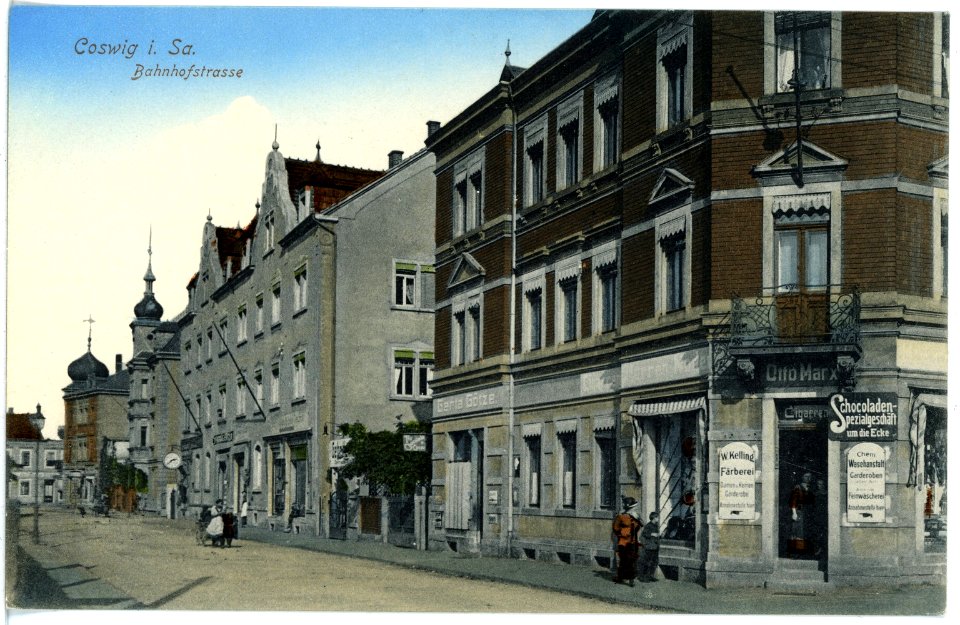 16894-Coswig-1913-Bahnhofstraße-Brück & Sohn Kunstverlag