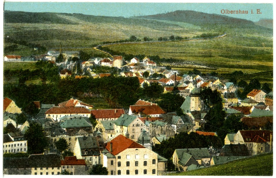 21148-Olbernhau-1919-Blick auf Olbernhau-Brück & Sohn Kunstverlag