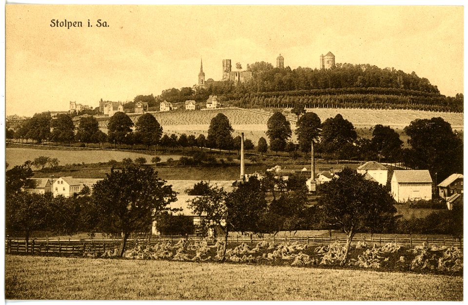 16829-Stolpen-1913-vom Bahnhof aus-Brück & Sohn Kunstverlag