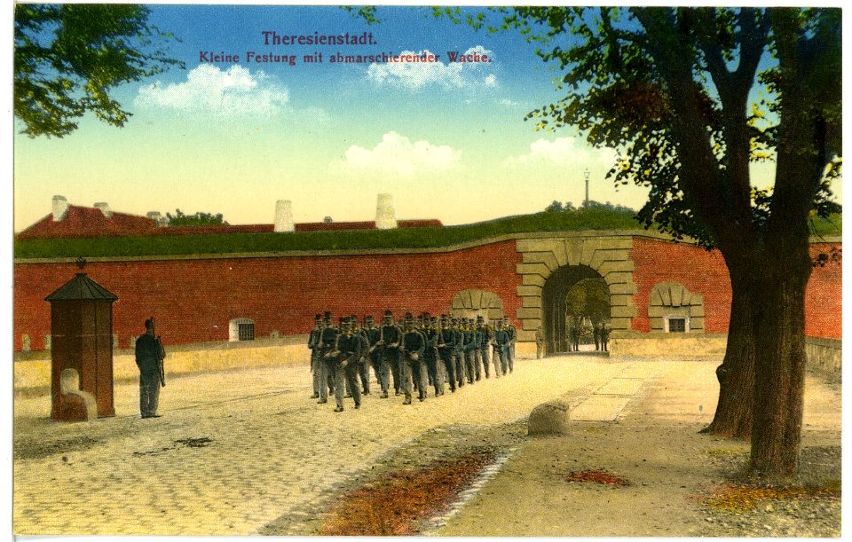 16834-Theresienstadt-1913-Kleine Festung mit abmarschierender Wache-Brück & Sohn Kunstverlag