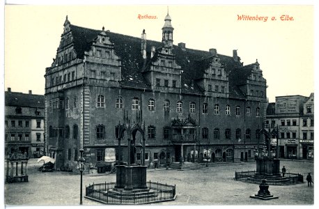 16820-Wittenberg-1913-Markt und Rathaus-Brück & Sohn Kunstverlag