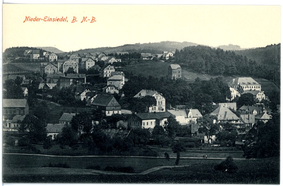 16814-Nieder-Einsiedel-1913-Blick auf Nieder-Einsiedel-Brück & Sohn Kunstverlag