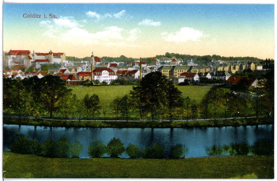 17498-Colditz-1914-Blick auf Colditz-Brück & Sohn Kunstverlag