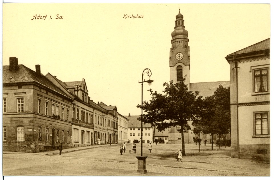 16934-Adorf-1913-Kirchplatz-Brück & Sohn Kunstverlag