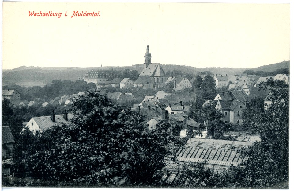 16565-Wechselburg-1913-Blick auf Wechselburg-Brück & Sohn Kunstverlag