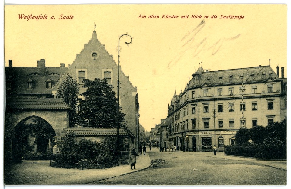 21218-Weißenfels-1919-Altes Kloster mit Blick in die Saalstraße-Brück & Sohn Kunstverlag