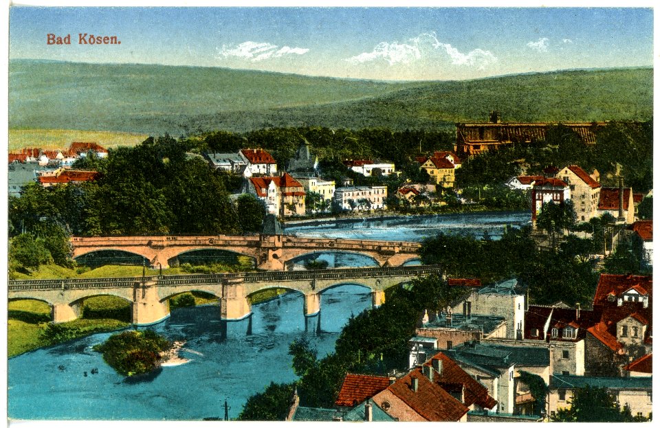 20986-Bad Kösen-1918-Blick auf Bad Kösen und Saalebrücken-Brück & Sohn Kunstverlag