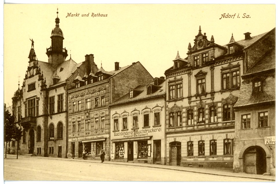 16931-Adorf-1913-Markt und Rathaus-Brück & Sohn Kunstverlag
