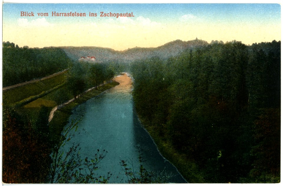 17426-Frankenberg-1914-Zschopautal, Blick vom Harrasfelsen-Brück & Sohn Kunstverlag