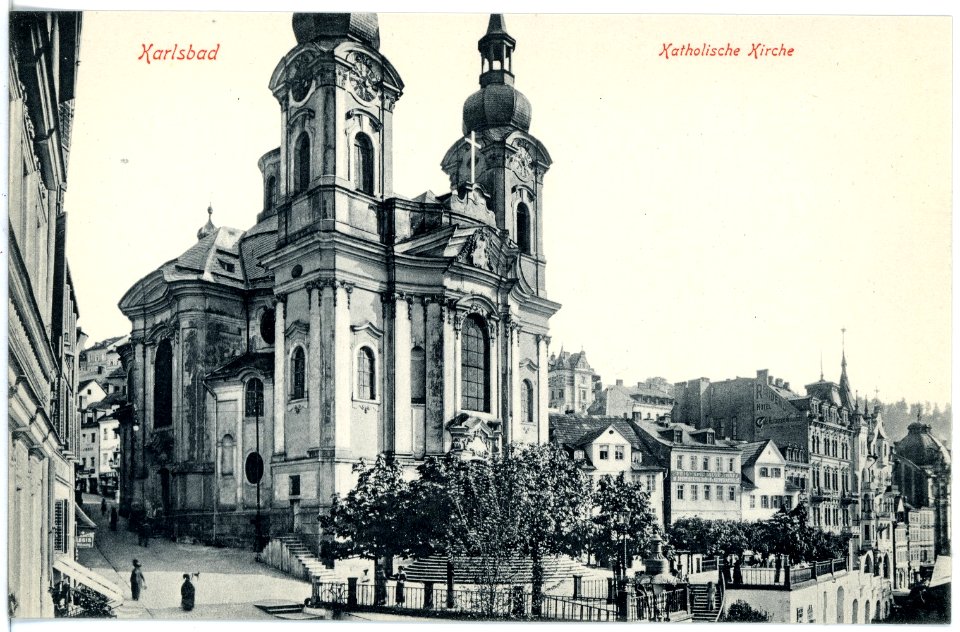17241-Karlsbad-1913-Katholische Kirche-Brück & Sohn Kunstverlag