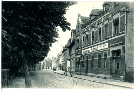 20935-Finsterwalde-1918-Langer Damm mit Restaurant zum Schlachthof-Brück & Sohn Kunstverlag