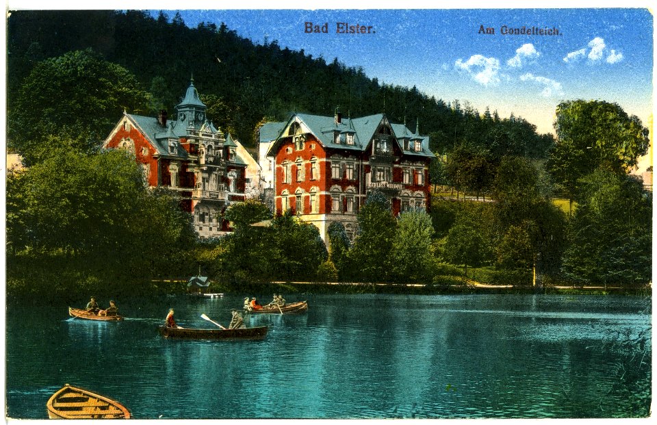 20995-Bad Elster-1918-Gondelteich mit Booten-Brück & Sohn Kunstverlag