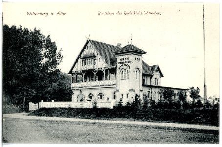 16822-Wittenberg-1913-Bootshaus des Ruderclubs-Brück & Sohn Kunstverlag